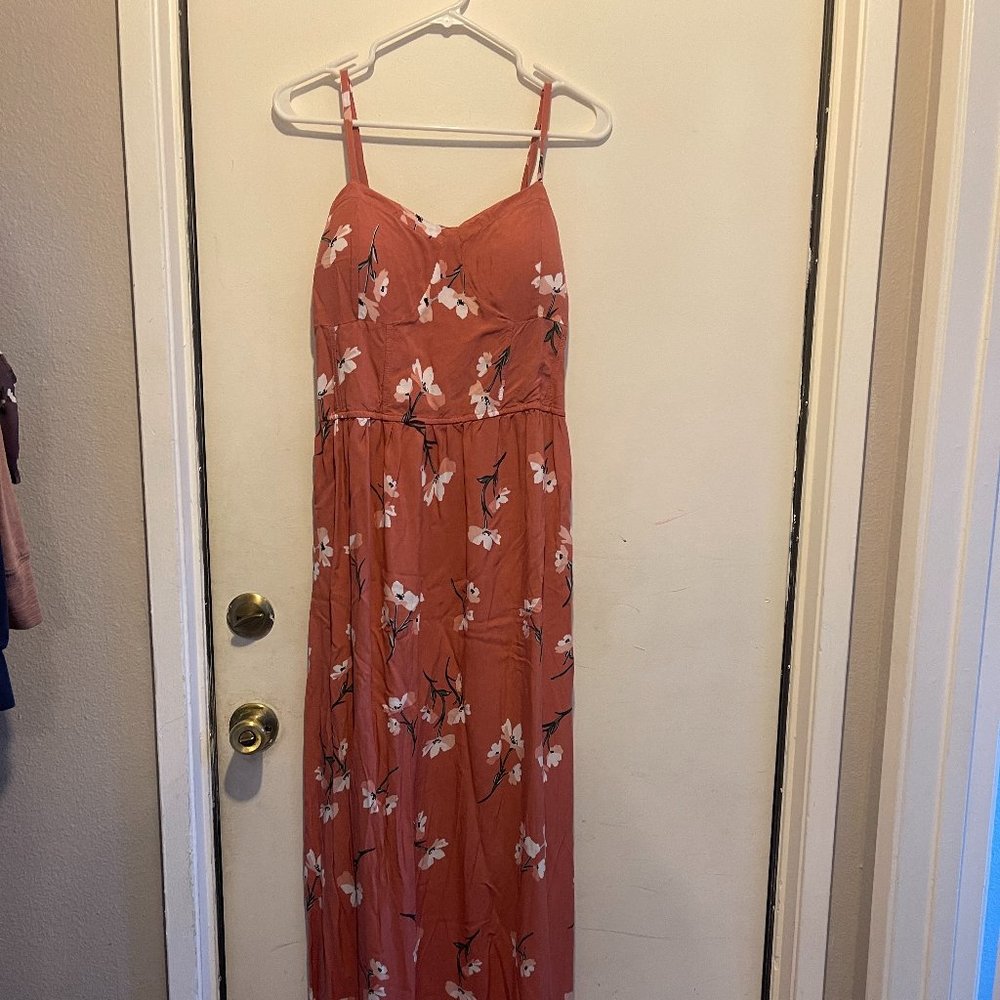 No Boundaries Juniors Teen Dress Pink Floral Sleeveless Maxi   2XL (113)